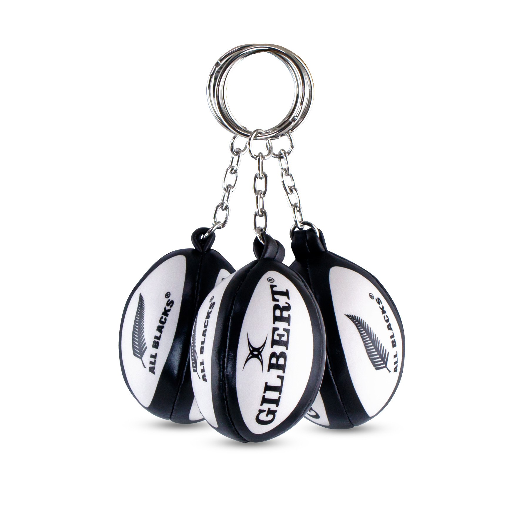 Gilbert All Blacks Official Keyring (White)