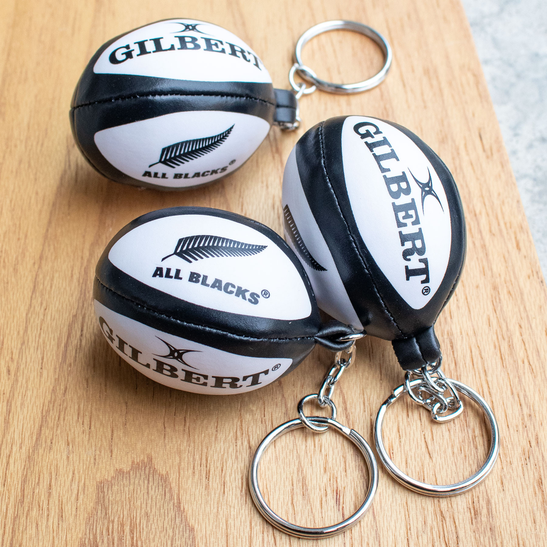 Gilbert All Blacks Official Keyring (White) - Image 3