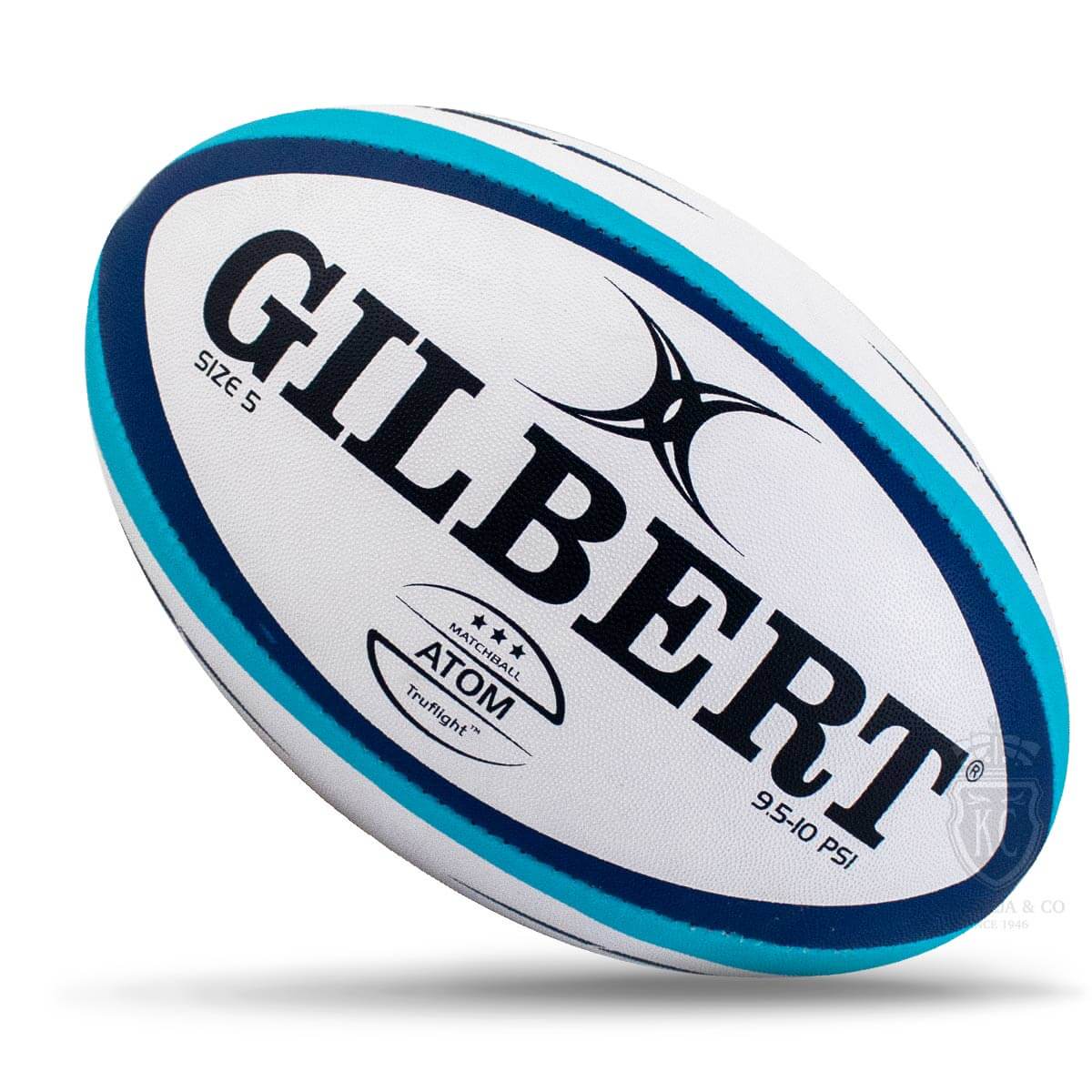 Gilbert Atom Match Rugby Ball – Blue (Size 5)