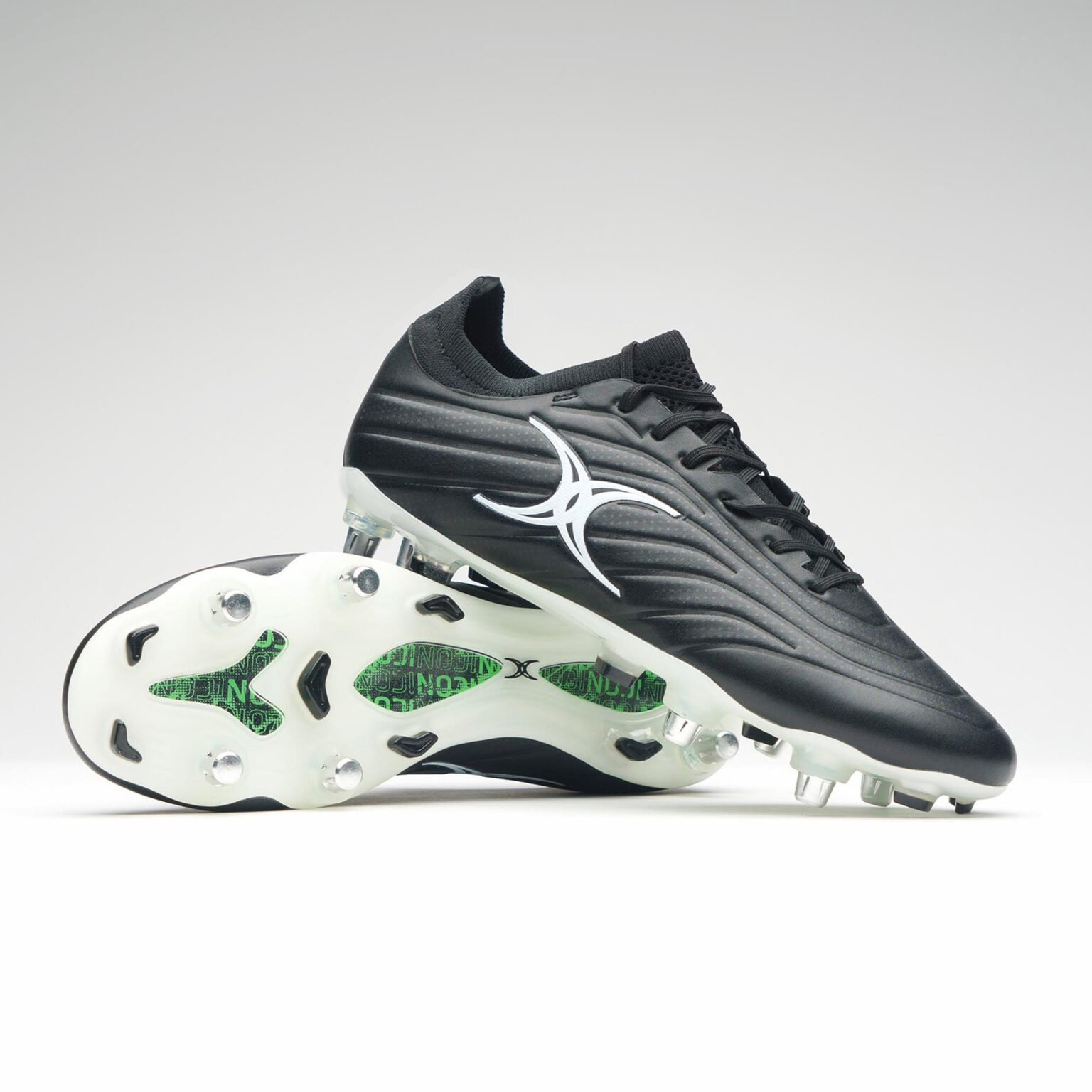 Gilbert Icon X Rugby Boots – 6 Studs (Black)